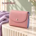 nosrviloa™ PocketPetal Small Bifold Wallet for Women, Faux Leather Card Wallet with Zipper Coin Pocket and Bill Compartment