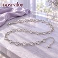 nosrviloa™ HeartLink Adjustable Chain Belt for Women, Silver-Tone Heart Waist Chain for Dresses, Skirts and Jeans